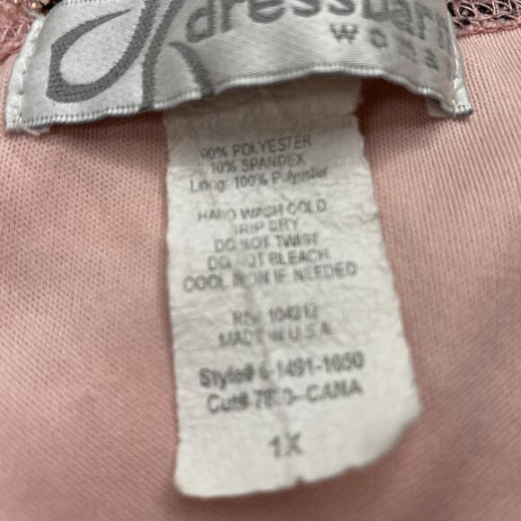 Dressbarn Top 1X Pink Floral Lace Bell Sleeve Sheer Layers Fairy Grunge Vtg Y2K - Picture 13 of 14